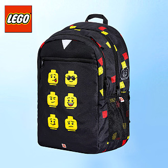 丹麦 LEGO 乐高 儿童休闲系列背包 黑色 乐高迷你人表情19L